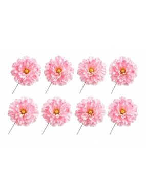 Blush Pink Peony Flower Picks Set of 8 Soft Pink Blooms Wired Floral for Wreaths